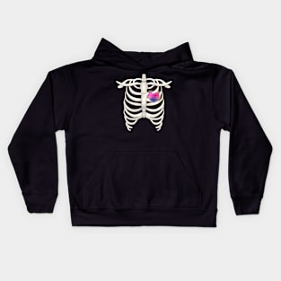 Ribcage With Bisexual Heart Kids Hoodie